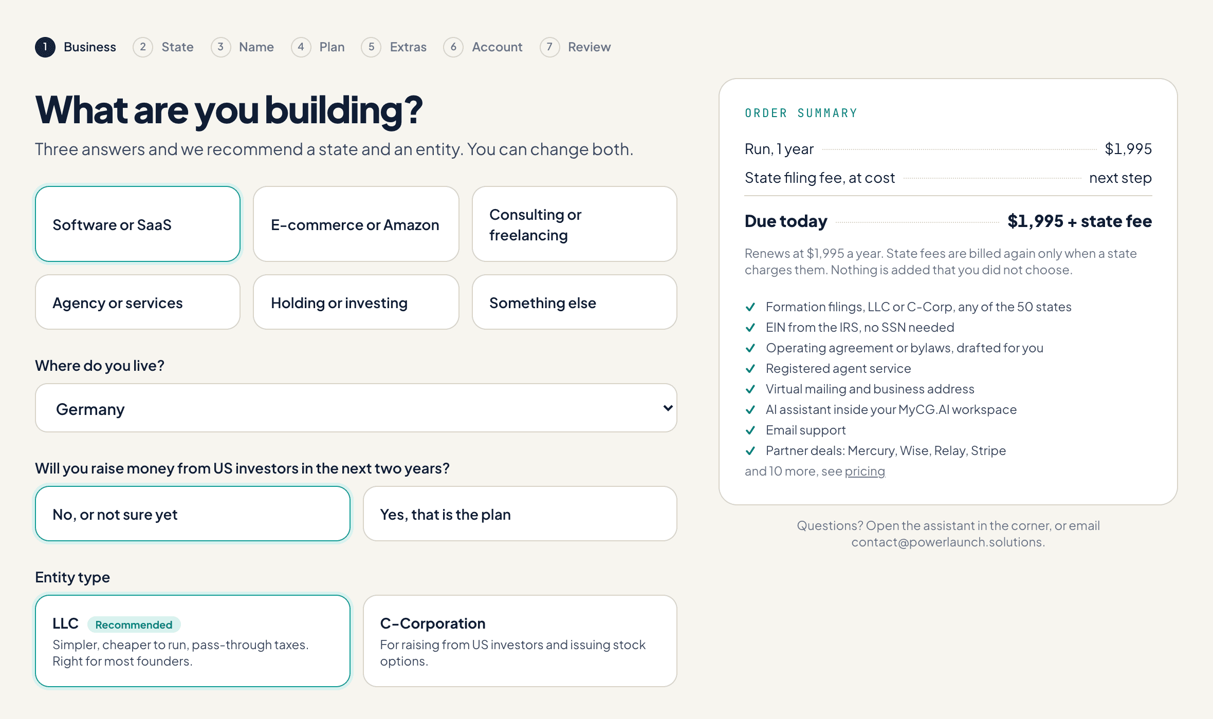 Checkout step one: what are you building